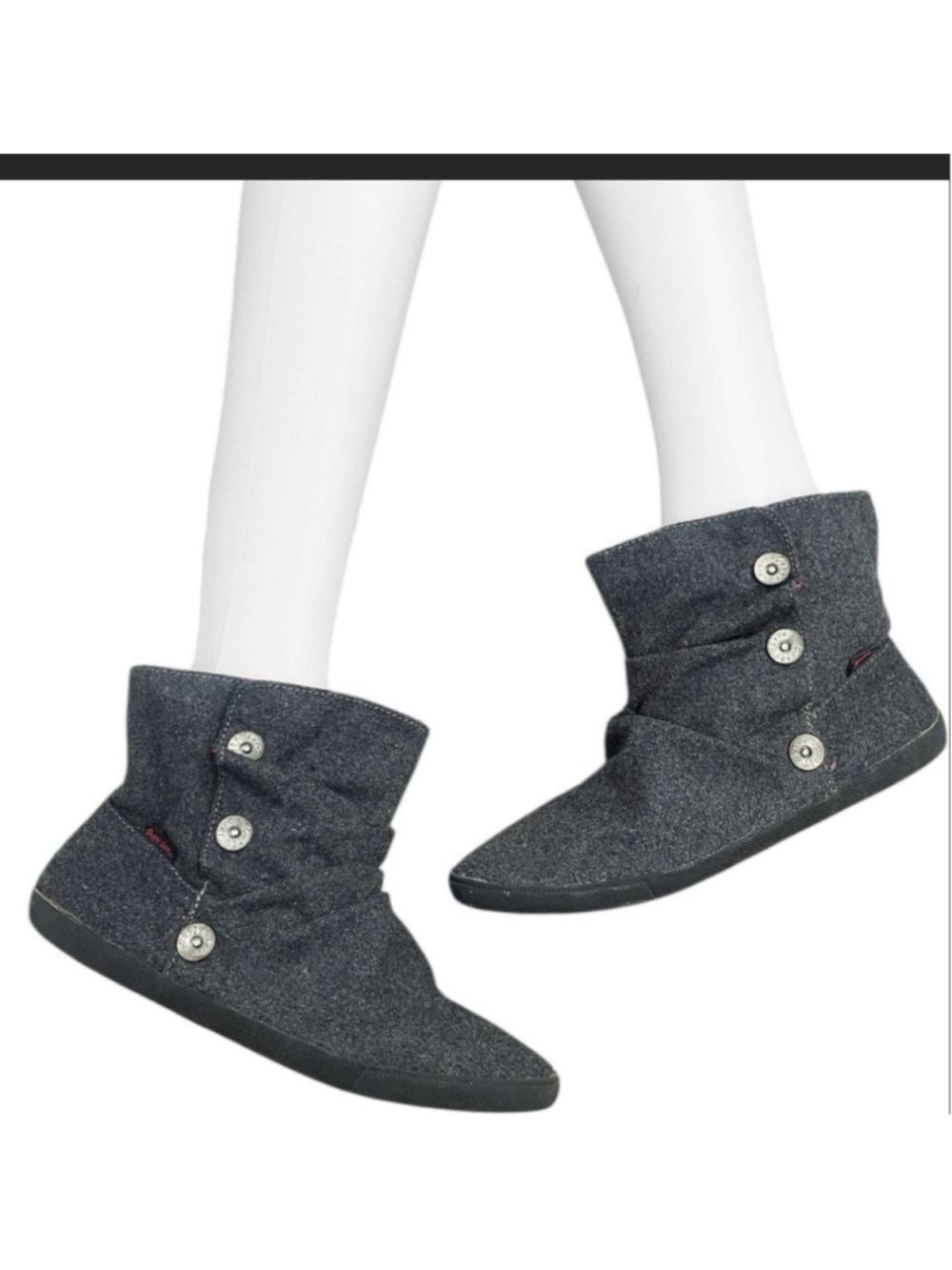 Blowfish Malibu Grey Cloth/Flannel Ankle Boots SZ 8.5
